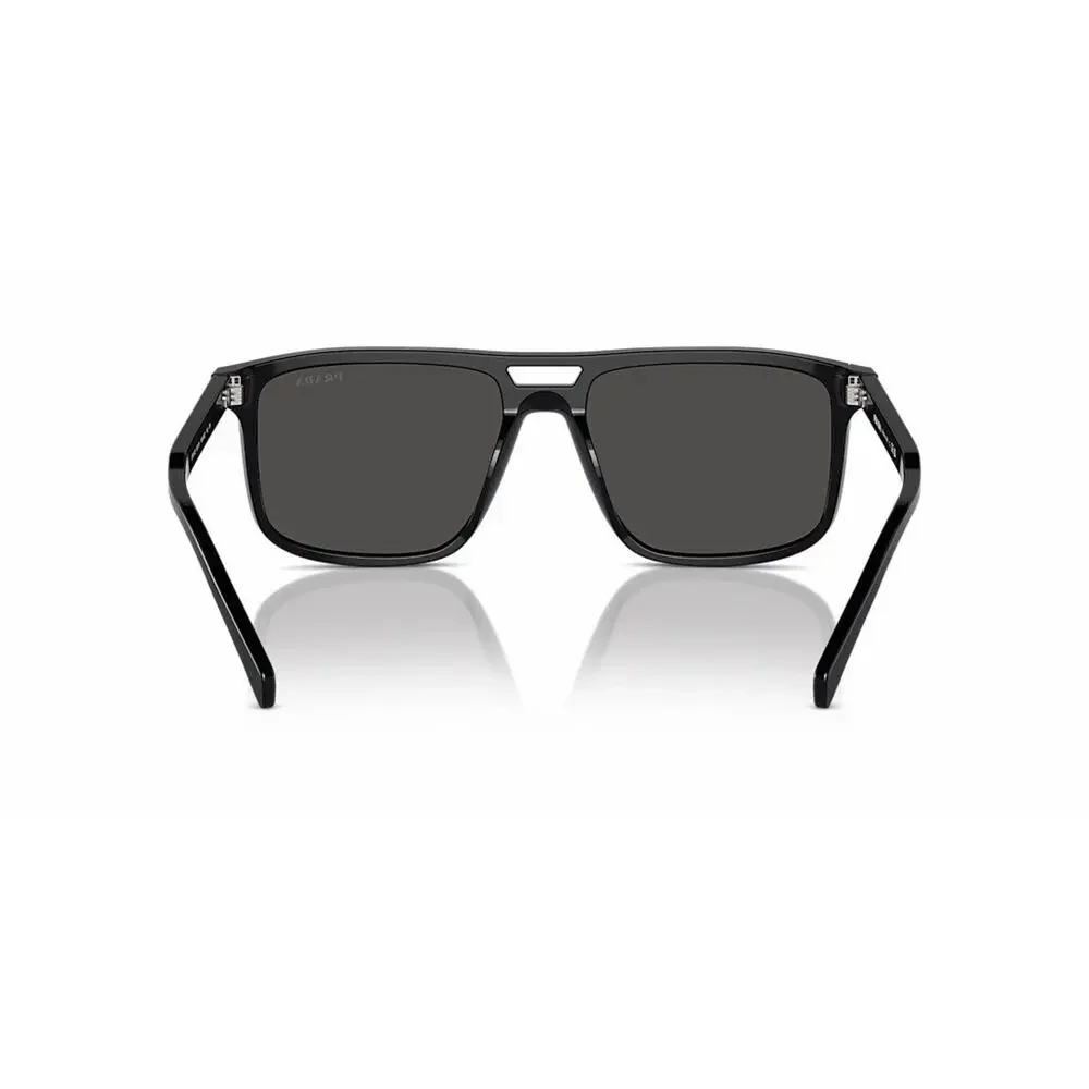PRADA PR A22S 16K08Z Black Silver Logo Dark Grey Lens Sunglasses AUTHENTIC